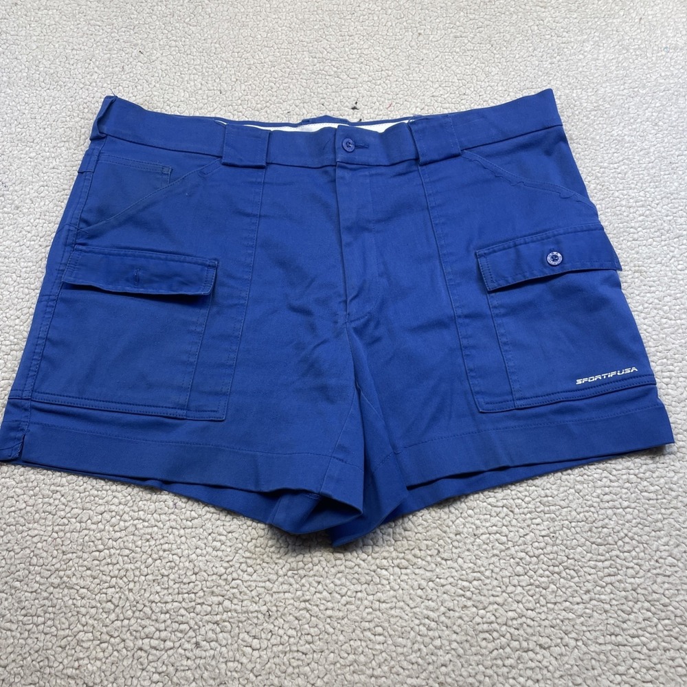 Sportif USA Cargo Shorts Mens 40 Blue Original 7-Pocket Utility Outdoor Hiking